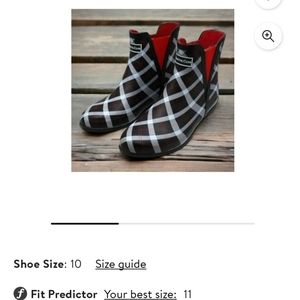 CHARTER CLUB Womens Black Plaid Goring Cloudburst Round Toe Rain Boots 11 M